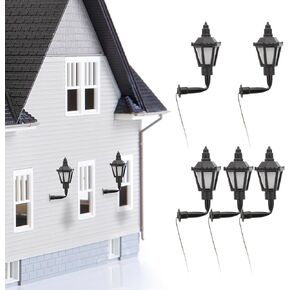 إكسسوارات Dealifty Dollhouse Miniatures Sconce Vintage LED Wall Lamp Mini Model Light Micro Landscape Expensory for DIY Fairy Garden 5pcs