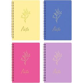 Litacimi 4 Pack Spiral Notebook Journal for Women Notebooks for Work School A5 Journal 160 Pages/ 80 Sheets Bible Supplies