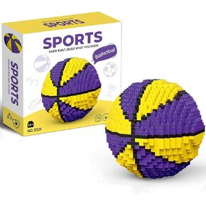 Basketball Mini Building Blocks Set, Micro Model Bricks Toy, Sports Block Decorations Gift for Adults & Kids & Basketball Enthusiasts (Basketball)