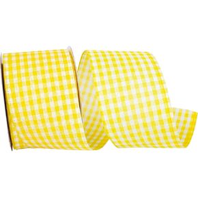 Reliant Ribbon 90052W-079-40F Great Gingham 3 Value Wired Edge Ribbon, 2-1/2 Inch X 10 Yards, Yellow