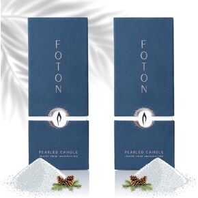 شمعة Foton Pearled - Multi -Pack (2 × 18 أوقية) - شموع عيد الميلاد الاحتفالية في التنوب المعطرة شموع مسحوق فاخرة غير سامة - تصل إلى 120 ساعة - قابلة لإعادة الملء مع 30 شمعة صنع الفطريات