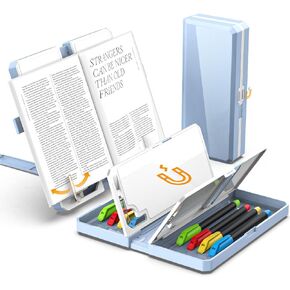 AICASE MUNTIFUNCED CATERS PENCIM CASE WITH BOOK Stand for Reading Book Book Holder Stationery PEN BAC Pouch Schools For Kids Teen Girls ، التخرج/عيد الميلاد/العودة إلى هدايا المدرسة.