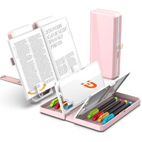AICASE MUNTIFUNCED CATERS PENCIM CASE WITH BOOK Stand for Reading Book Book Holder Stationery PEN BAC Pouch Schools For Kids Teen Girls ، التخرج/عيد الميلاد/العودة إلى هدايا المدرسة. in Kuwait