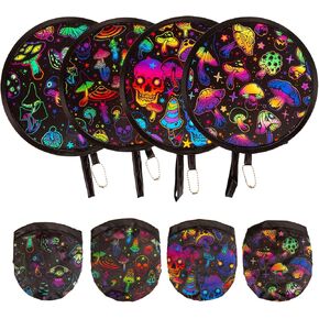 4 Pcs Foldable Hand Fan, 4 Styles Compact Cooling Fans, Handheld Colorful Floral Round Fans for Travel, Events, Indoor & Outdoor in Kuwait