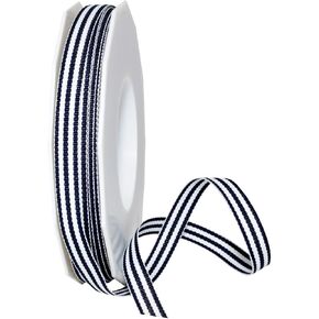Morex Ribbon, Grosgrain Stripes, 3/8 Inch by 20 Yards, Navy