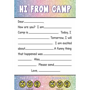 Hi From Camp Fill In the Blank Stationery Set