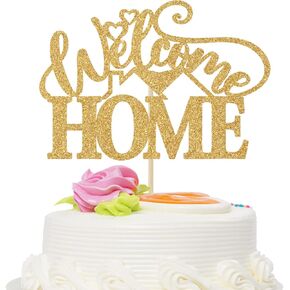 مرحبًا بك في المنزل ، المنزل ، المنزل الحلو ، حفلة Housewarming/مرحبًا بالطفل/مستلزمات ديكورات الحفلات المنزلية الجديدة - Gold Glitter