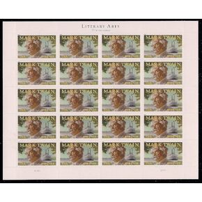 Mark Twain Sheet of Twenty Forever Stamps Scott 4545