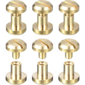 مسامير UXCELL 6PACK BRASS Chicago ، 10 × 10 مم المسمار المقعر الخلفي بعد الولادة مسامير مسمار المسام in Kuwait