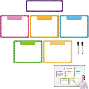KIKIGOAL Reusable Magnetic Write and Wipe Paper Classroom Organization Chart, Dry Erase Objectives Learning Magnets for Classroom Whiteboard with 2 Writing Markers, Great for Classroom Goals Targets