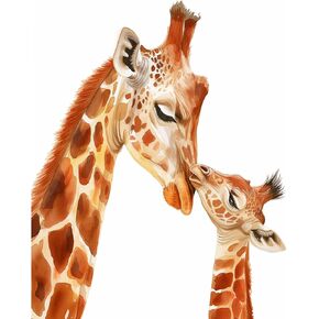 Arpilul Giraffe Paint حسب رقم للبالغين بأرقام للمبتدئين للبالغين ، والطلاء البالغين بمجموعات الأرقام على القماش لتزيين فن الجدار المنزلي والهدايا 16x20inch (Z-YH22)