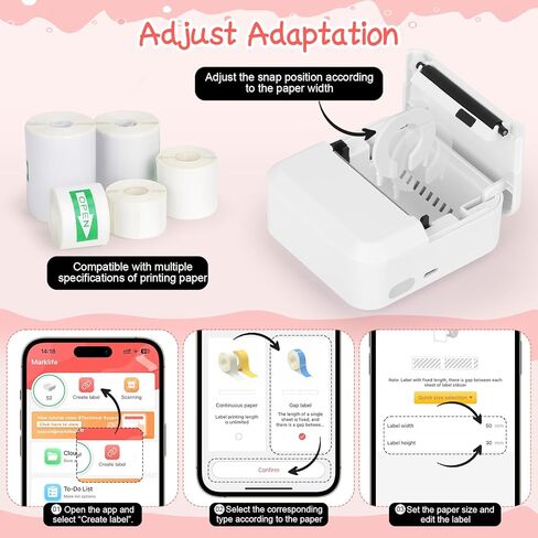 ماكينة صانع الملصقات المحمولة مع شريط 30 × 50 ملم ، وصانع ملصقات ملصقات ميني ميني ميني ومرب in Kuwait