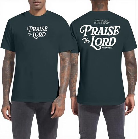 Christian Shirts for Men : Let Every Breath Praise The Lord Shirts Bible Verse Tshirt Faith Jesus Unisex Tops in Saudi Arabia