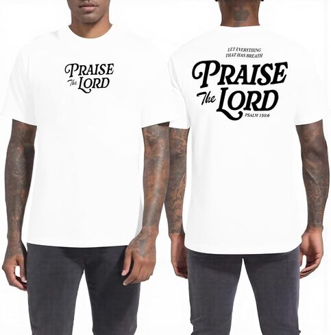 Christian Shirts for Men : Let Every Breath Praise The Lord Shirts Bible Verse Tshirt Faith Jesus Unisex Tops in Saudi Arabia