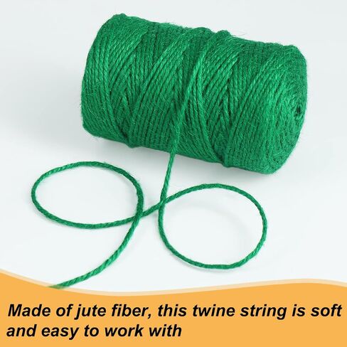 Tenn Well Jute Garden Twine ، 328 قدمًا 3 ملم من الطماطم الثقيلة ، وروابط نباتية خضراء للحدائق ، ونباتات التسلق ، والخضروات ، وصياغة in Kuwait