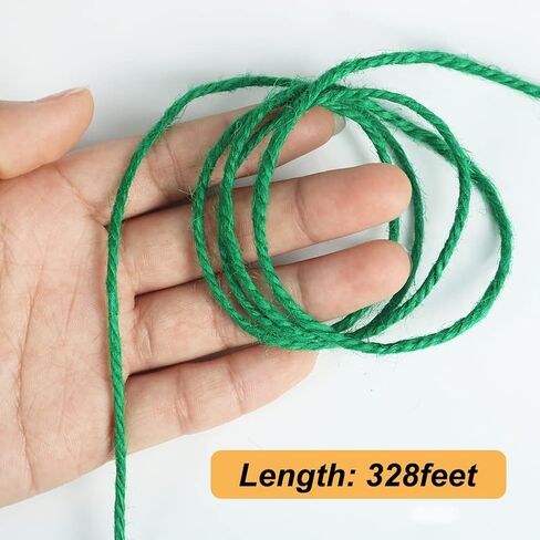 Tenn Well Jute Garden Twine ، 328 قدمًا 3 ملم من الطماطم الثقيلة ، وروابط نباتية خضراء للحدائق ، ونباتات التسلق ، والخضروات ، وصياغة in Kuwait