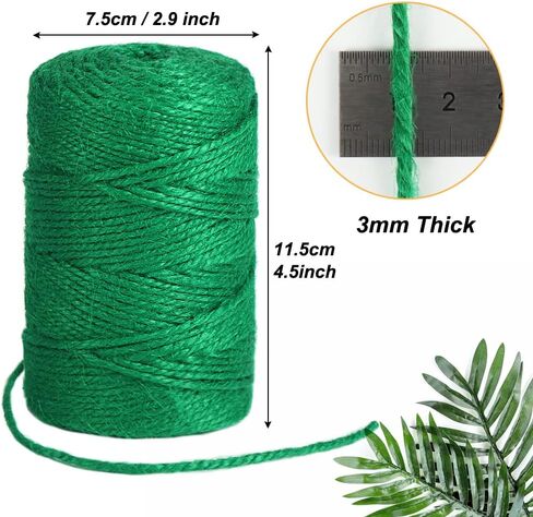 Tenn Well Jute Garden Twine ، 328 قدمًا 3 ملم من الطماطم الثقيلة ، وروابط نباتية خضراء للحدائق ، ونباتات التسلق ، والخضروات ، وصياغة in Kuwait