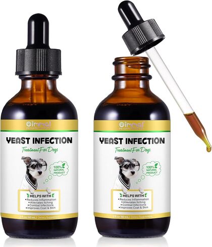 Yeast Infection Treatment for Dogs, Natural Dog Pets Herbal Supplement, Supports Dog Healthy Itch Relief, Ear Infection Treatment, Dogs Allergy Relief, Inflammation Relief (2 Fl Oz) in Saudi Arabia
