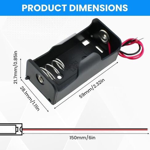 SDTC Tech 2-Pack 2 Slot D Cell حامل بطارية 3V D حجم صندوق علبة البطارية in Kuwait