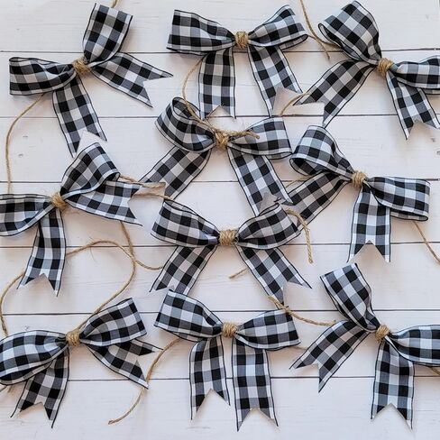 Halloween Decoration Ribbon Wired, Black Orange Gingham Fabric Ribbon Farmhouse Plaid Checkered Ribbon for Bow Wreath Supplies Gift Wrapping DIY Craft Party Decor Baby Shower Birthday, 2.5" x 10 Yards in Kuwait