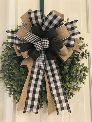 Halloween Decoration Ribbon Wired, Black Orange Gingham Fabric Ribbon Farmhouse Plaid Checkered Ribbon for Bow Wreath Supplies Gift Wrapping DIY Craft Party Decor Baby Shower Birthday, 2.5" x 10 Yards in Kuwait