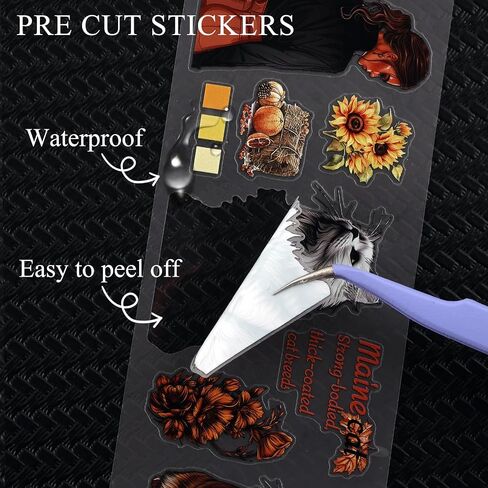 PET Tape Stickers for Scrapbooking, Animal Washi Tape Set Journal Stickers for Adult Women, Die Cut Transparent Stickers for Junk Journal, Collage, Craft Project in Saudi Arabia