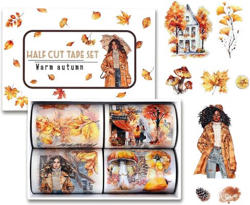 PET Tape Stickers for Scrapbooking, Animal Washi Tape Set Journal Stickers for Adult Women, Die Cut Transparent Stickers for Junk Journal, Collage, Craft Project in Saudi Arabia