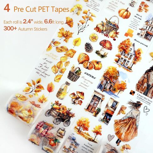 PET Tape Stickers for Scrapbooking, Animal Washi Tape Set Journal Stickers for Adult Women, Die Cut Transparent Stickers for Junk Journal, Collage, Craft Project in Saudi Arabia