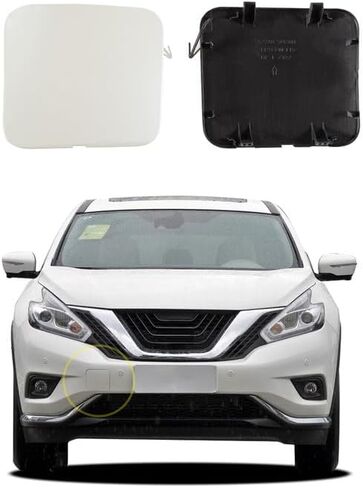 Car Front Bumper Tow Hook Cover Compatible with Nissan Murano 2015 2016 2017 2018 Trailer Cover Cap 622A0-5AA1H 622A0-5AA0H 622A0-5BC0H Small Lid Towing Eye Cap Black in Saudi Arabia
