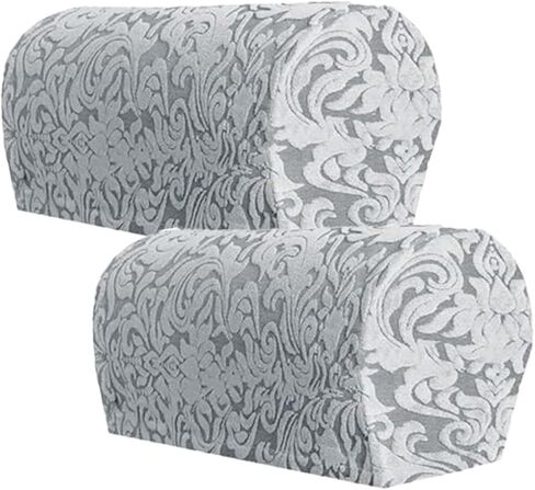 Anti-Stain Dustproof Armchair Slipcovers Sofa Arm Cover, Removable Washable High Stretch Sofa Slipcovers, Universal Stylish Couch Cover for Square/Curved/Reclining Armrest, Pack of 2,Purple in Kuwait