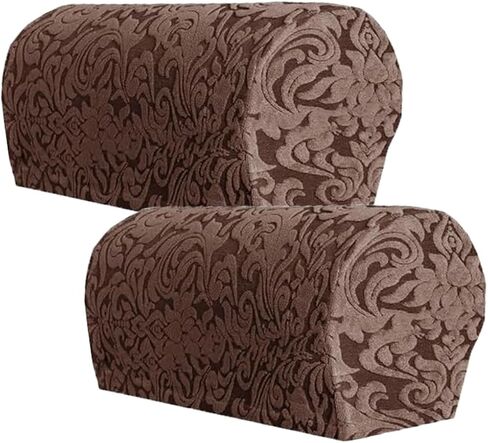 Anti-Stain Dustproof Armchair Slipcovers Sofa Arm Cover, Removable Washable High Stretch Sofa Slipcovers, Universal Stylish Couch Cover for Square/Curved/Reclining Armrest, Pack of 2,Purple in Kuwait