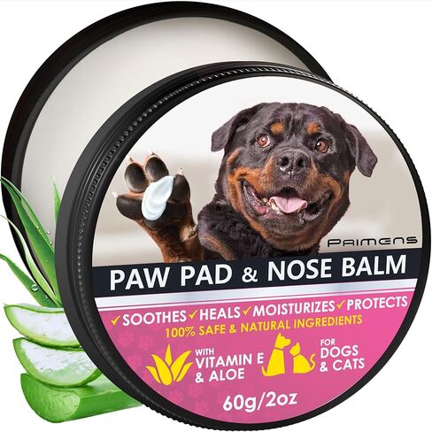 طبيعية تنشيط الكلب PAW PAD BALM & NOVE - 60G لعق مرطب آمن لحماية الكفوف المتشققة ، وتغذية الضرر الإصلاح ، الجفاف ، الحرارة ، الثلج الشتوي مع فيتامين E & Aloe - Pet Cat Dogs Wax in Kuwait