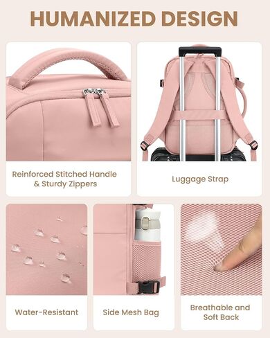 Travel Backpack for Women Man, Waterproof Personal Item Travel Bag Airline Approved Laptop Backpack Weekender bags Bookbag for Business,Travel, Work Fits 15.6 inch Laptop(Medium,Black) in Kuwait