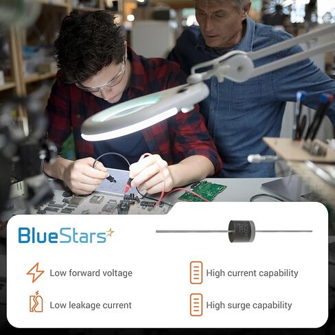 BlueStars 15SQ045 Schottky Barrier Rectifier Bypass Blocking Diodes 15A 45V - 15SQ045 Schottky, 15amp Diode Axial Schottky Blocking Diodes R-6 Axial 15 Amp 45 Volt for Solar Cell Panel - Pack of 40 in Kuwait