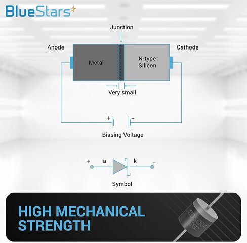 BlueStars 15SQ045 Schottky Barrier Rectifier Bypass Blocking Diodes 15A 45V - 15SQ045 Schottky, 15amp Diode Axial Schottky Blocking Diodes R-6 Axial 15 Amp 45 Volt for Solar Cell Panel - Pack of 40 in Kuwait