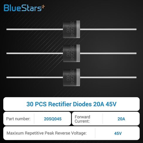 BlueStars 15SQ045 Schottky Barrier Rectifier Bypass Blocking Diodes 15A 45V - 15SQ045 Schottky, 15amp Diode Axial Schottky Blocking Diodes R-6 Axial 15 Amp 45 Volt for Solar Cell Panel - Pack of 40 in Kuwait