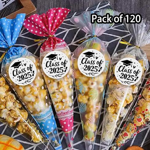 Class of 2025 Stickers, Graduation Sticker, Senior 2025 Stickers, Black and White Graduation Labels, High School 2025 Stickers, 1.6inch, Pack of 120 (Class of 2025) in Saudi Arabia