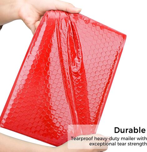 Pack of 50 ToneSpac Poly Bubble Mailers Padded Envelopes Shipping Bags with Waterproof and Self Seal Stripe (Hot Pink, #000, 4x8 inch) in Saudi Arabia