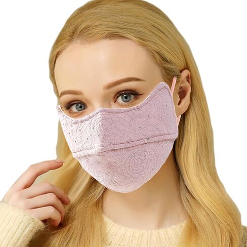 2Pcs Winter Face Mask, Warm Windproof Face Cover, Balaclava Sun Protection Wind Protection for Winter Outdoor Sports Breathable, Reusable (Pink+Gray) in Saudi Arabia