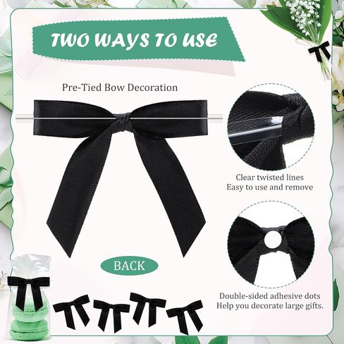 100 Pieces Blue Twist Tie Bows for Mom's Gift Wrapping, 2.5 inches Premade Satin Ribbon Bows for Treat Bags, Blue Bow for Package Crafts Birthday Wedding Party Favors Decorations in Saudi Arabia