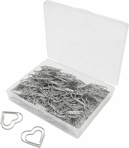 100Pcs Silver Heart Shaped Paper Clips, Mini Lovely Paperclips Decorative Metal Paper Clamps, Cute Paper Clip for Office School Home Bookmarks in Kuwait