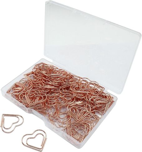 100Pcs Silver Heart Shaped Paper Clips, Mini Lovely Paperclips Decorative Metal Paper Clamps, Cute Paper Clip for Office School Home Bookmarks in Kuwait
