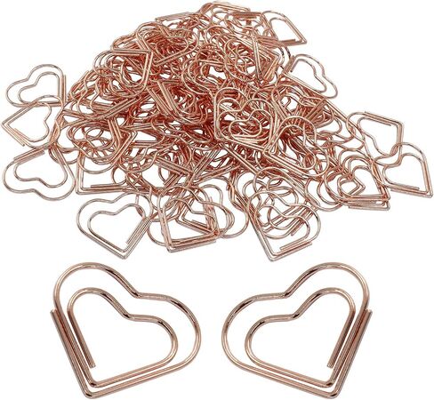 100Pcs Silver Heart Shaped Paper Clips, Mini Lovely Paperclips Decorative Metal Paper Clamps, Cute Paper Clip for Office School Home Bookmarks in Kuwait