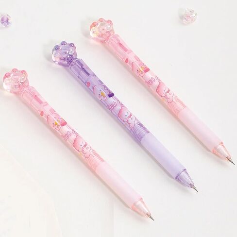 4 Pcs Mechanical Pencils and Erasers, 0.5mm Cute Mechanical Pencil Kawaii Cartoon Pencils School Pencil for Kids Students Girls Women (2Pcs Pencil + 2Pcs Eraser) in Saudi Arabia
