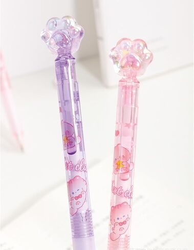 4 Pcs Mechanical Pencils and Erasers, 0.5mm Cute Mechanical Pencil Kawaii Cartoon Pencils School Pencil for Kids Students Girls Women (2Pcs Pencil + 2Pcs Eraser) in Saudi Arabia