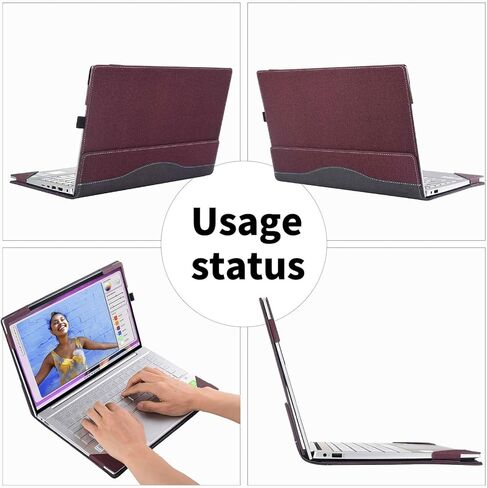Case Cover for 16 Inch Samsung Galaxy Book5/4/3 Pro 360&Galaxy Book4/3 Pro&Galaxy Book 4/3 Ultra[Not fit Galaxy Book4/3 360],2-in-1 Sleeve, PU Leather Shell Case (Black) in Kuwait