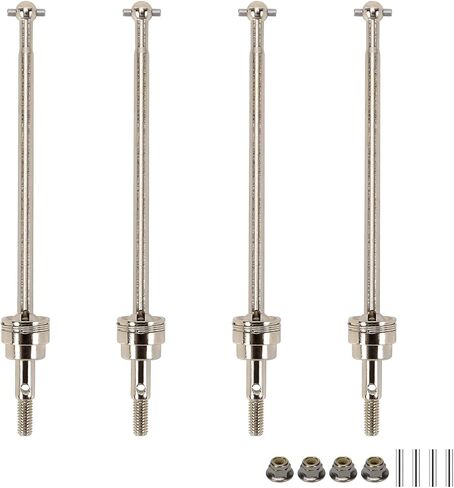 RCAWD CVD Driveshafts for 1/10 Redcat Tornado EPX PRO Upgrades & HSP Parts Model #94105, #94106 Off Road Buggy, Front and Rear Axle Shaft 1/10 Silver in Saudi Arabia