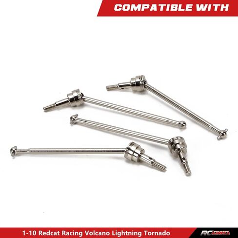 RCAWD CVD Driveshafts for 1/10 Redcat Tornado EPX PRO Upgrades & HSP Parts Model #94105, #94106 Off Road Buggy, Front and Rear Axle Shaft 1/10 Silver in Saudi Arabia