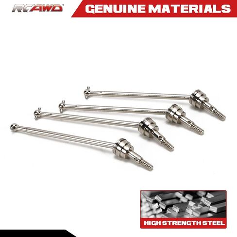 RCAWD CVD Driveshafts for 1/10 Redcat Tornado EPX PRO Upgrades & HSP Parts Model #94105, #94106 Off Road Buggy, Front and Rear Axle Shaft 1/10 Silver in Saudi Arabia