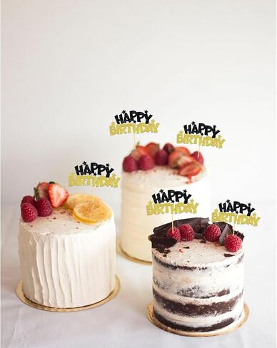 24pcs Happy Birthday Cupcake Toppers, Happy Birthday Cake Decorations for Birthday for Celebrating Happy Birthday Party (Rainbow) in Kuwait